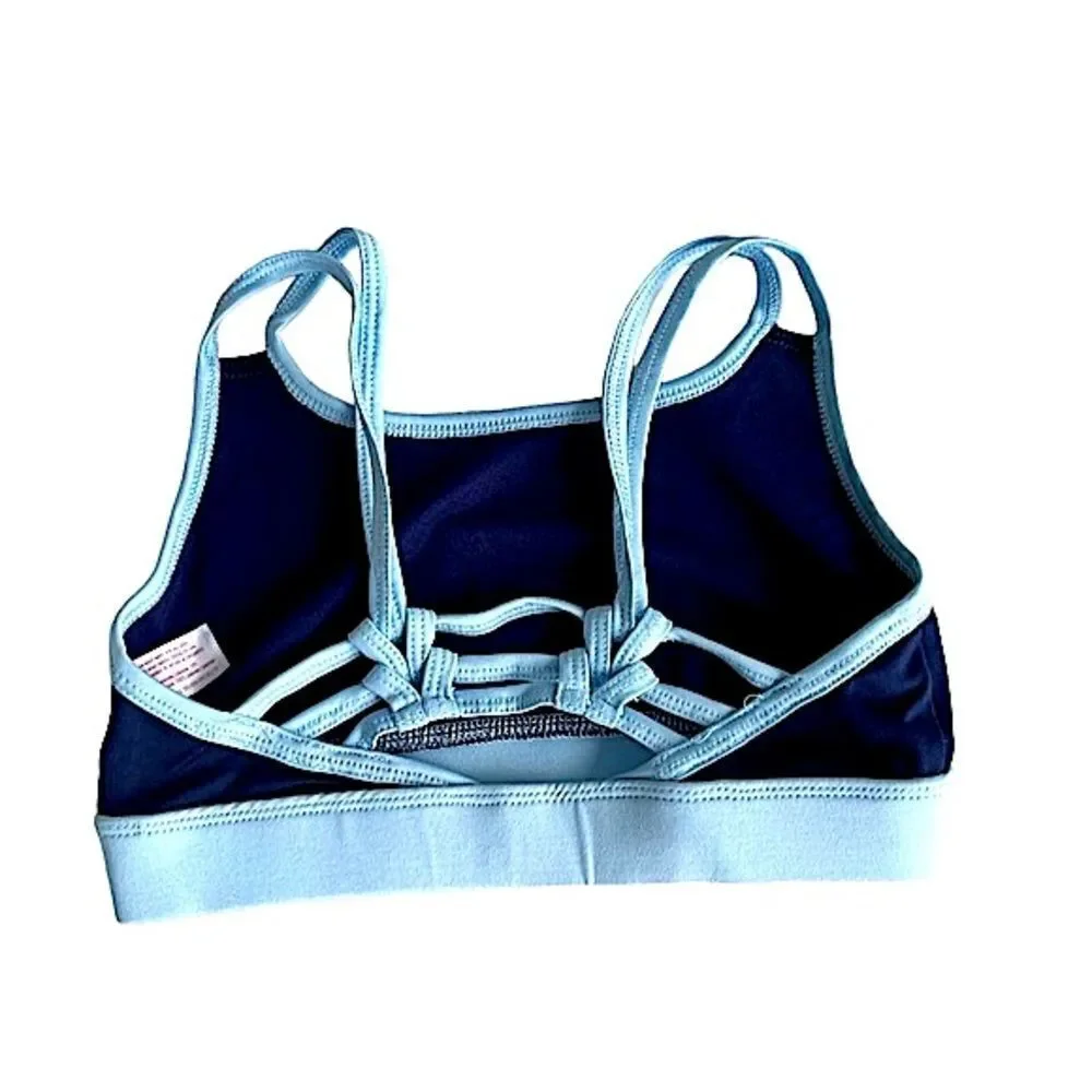 🌴 Justice Active Two Tone Blue Strappy Sports Bra Girls 28